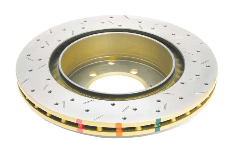 DBA 03-05 Evo 8/9 Rear Drilled & Slotted 4000 Series Rotor - Side View