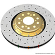 Load image into Gallery viewer, DBA 03-06 Subaru Legacy GT Wagon Front Drilled &amp; Slotted 5000 Series 2 Piece Rotor w/ Gold Hat - Side View