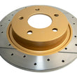 Load image into Gallery viewer, DBA 04-05 Mazda 3 2.3L / 06+ MazdaSpeed3 Rear Drilled &amp; Slotted Street Series Rotor - Side View