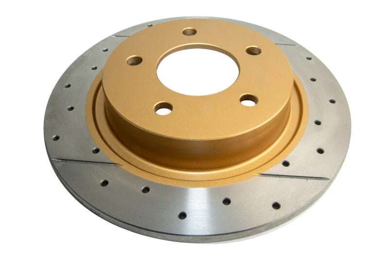DBA 04-05 Mazda 3 2.3L / 06+ MazdaSpeed3 Rear Drilled & Slotted Street Series Rotor - Side View