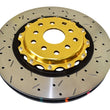 Load image into Gallery viewer, DBA 04-07 STi/2017 BRZ w/Perf. Pkg. 10 Hole Front Drilled/Slotted 5000 Series 2 Pc Rotor w/Gold Hat - Main Product View