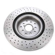 Load image into Gallery viewer, DBA 04-17 Subaru WRX STi Front Cross Drilled/Dimpled 4000 XD Series Rotor - Side View