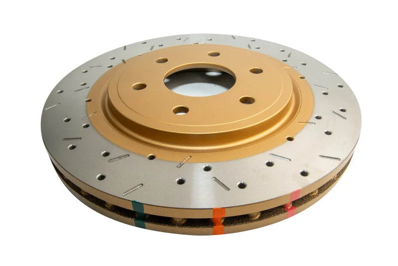 DBA 05-07 Nissan Frontier 4.0L 2WD/4WD Front Drilled & Slotted 4000 Series Rotor - Side View