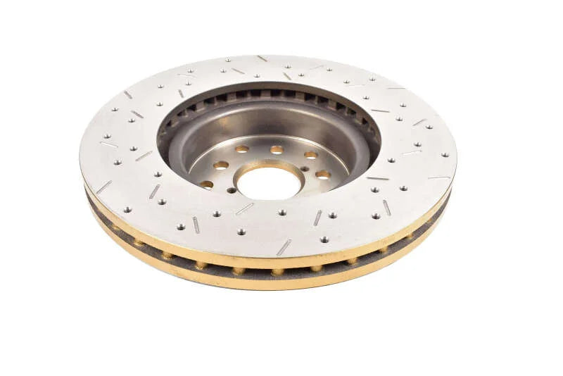 DBA 05-08 Subaru Legacy GT Front Drilled & Slotted 4000 Series Rotor - Side View