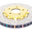 Load image into Gallery viewer, DBA 05-10 Ford Mustang GT / 11-13 V6 Front Drilled &amp; Slotted 5000 Series 2 Piece Rotor w/ Gold Hat - Side View