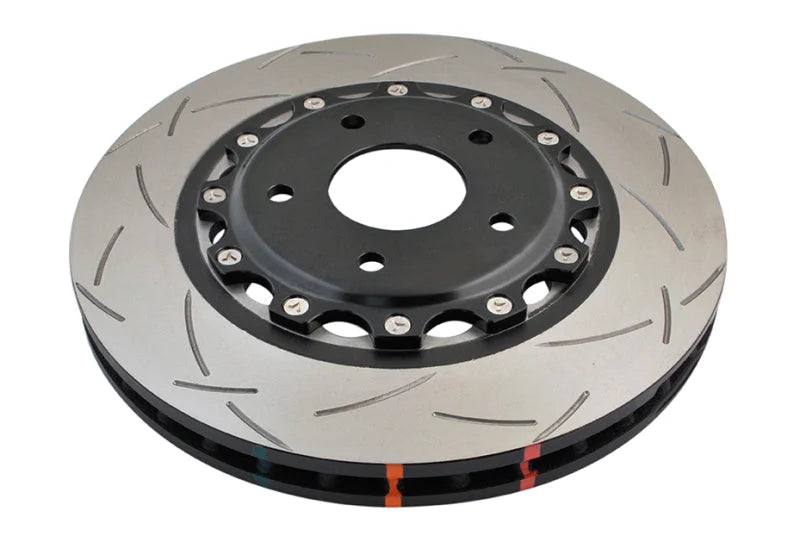 DBA 05-12 Corvette C6 w/Z51 pkg Front Slotted 5000 Series 2 Piece Rotor Assembled w/ Black Hat - Side View