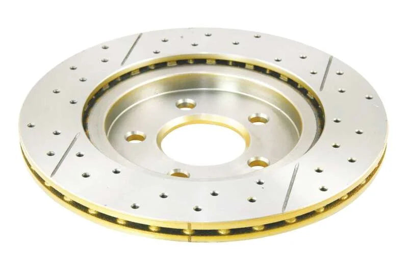DBA 05-14 Ford Mustang GT Rear Drilled & Slotted Street Series Rotor - Back View