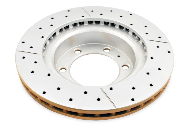 DBA 05-20 Toyota Tacoma (w/6 Lug Wheel & 4 Piston Clpr) Front Drilled & Slotted Street Series Rotor - Side View