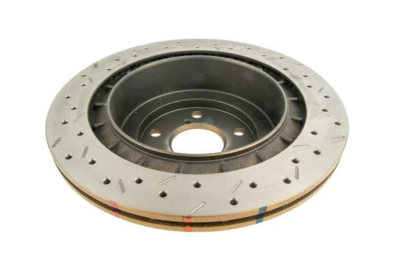DBA 06-07 WRX / 05-08 LGT Rear Drilled & Slotted 4000 Series Rotor - Side View