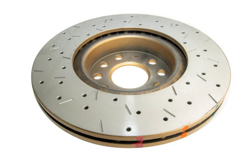 DBA 06-08 Audi A3 / 10/06+ TT / 10/04-10 VW Golf Front Drilled & Slotted 4000 Series Rotor - Back View