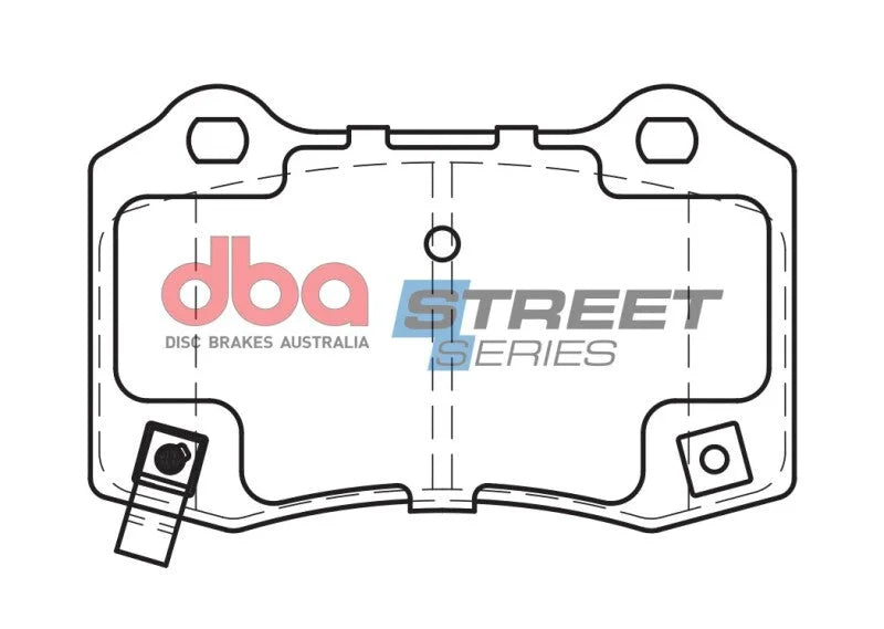 DBA 06-13 Dodge Charger SRT8 Rear Street Series Brake Pads - Installation View