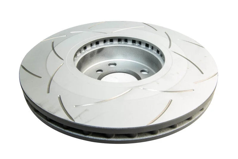 DBA 07-10 BMW X5 xDrive30i 3.0i Front Slotted Street Series Rotor - Installation View