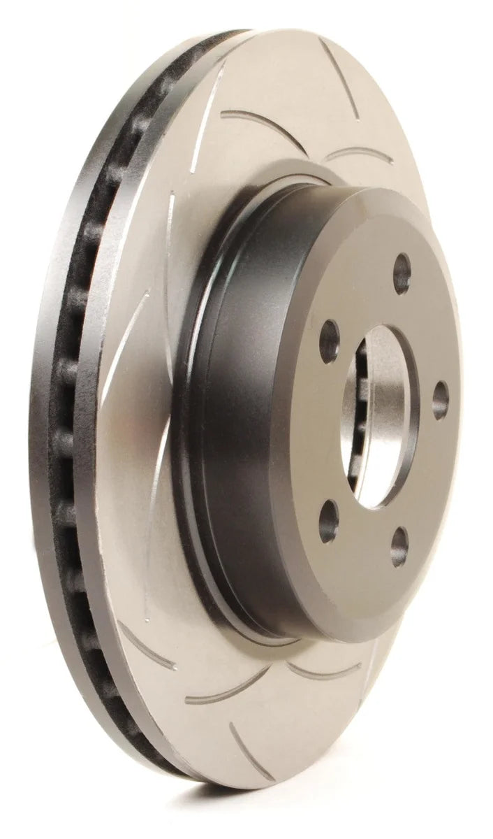 DBA 07-14 Toyota FJ Cruiser 4X4 Survival T2 Slotted Front Brake Rotor - Side View