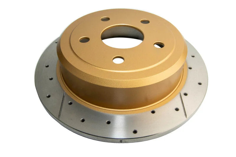 DBA 07-16 Jeep JK Wrangler & Rubicon w/HD Brakes Street Series Rear Cross Drilled & Slotted Rotor - Side View