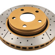 Load image into Gallery viewer, DBA 07-17 Jeep Wrangler Front Drilled &amp; Slotted Street Series X-Gold Rotor - Side View