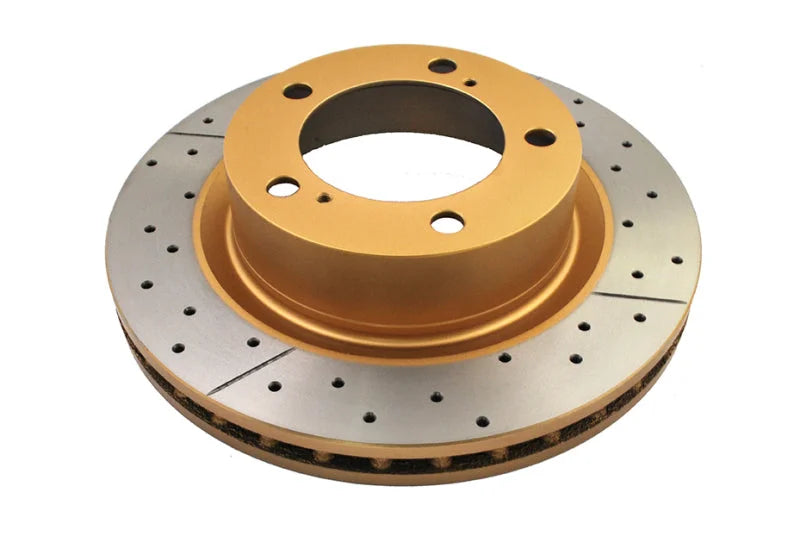 DBA 07+ Toyota Landcruiser 200 Series Front Drilled & Slotted Street Series Rotor - Side View