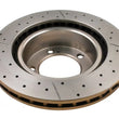 Load image into Gallery viewer, DBA 07+ Toyota Landcruiser 200 Series Front Drilled &amp; Slotted Street Series Rotor - Back View