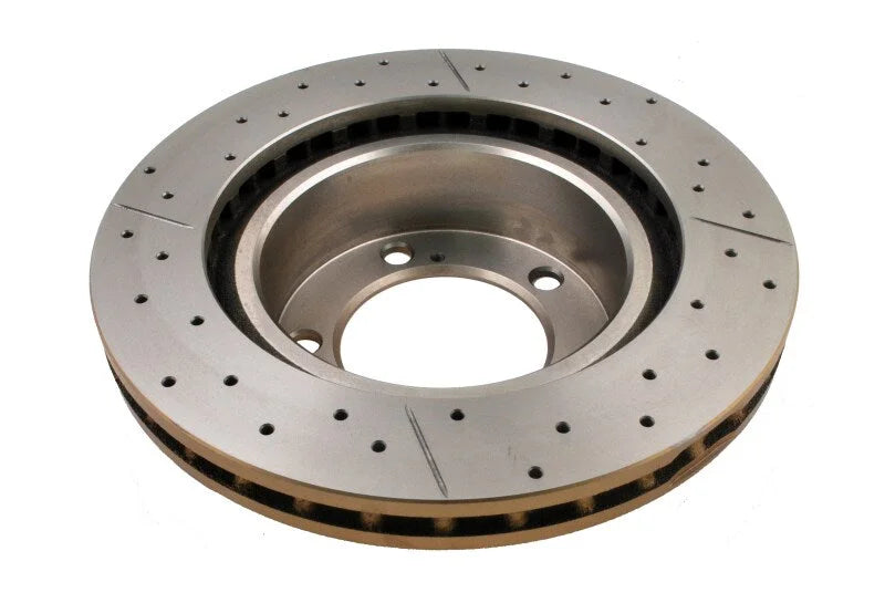DBA 07+ Toyota Landcruiser 200 Series Front Drilled & Slotted Street Series Rotor - Back View