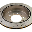 Load image into Gallery viewer, DBA 07+ Toyota Landcruiser 200 Series Rear Cross Drilled &amp; Slotted Street Series Rotor - Side View