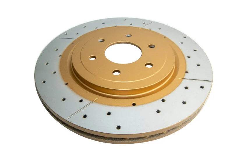 DBA 08-12 Nissan Pathfinder 5.6L Front Drilled & Slotted Street Series Rotor - Main Product View