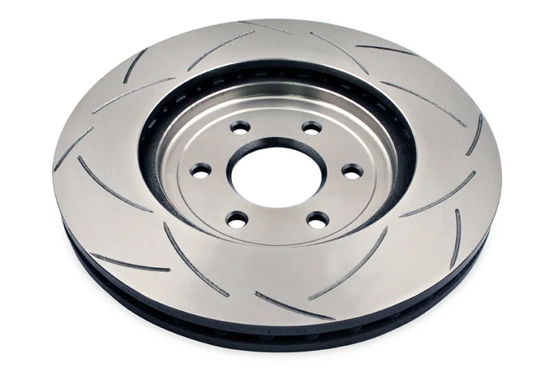 DBA 08-12 Nissan Pathfinder 5.6L Front Slotted Street Series Rotor - Back View