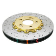 Load image into Gallery viewer, DBA 08-17 Mitsubishi Evo X Front Drilled &amp; Slotted 5000 Series 2 Piece Rotor w/ Gold Hat - Additional View 5