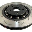 Load image into Gallery viewer, DBA 08+ EVO X Front Slotted 5000 Series 2 Piece Rotor Assembled w/ Black Hat - Side View