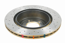 Load image into Gallery viewer, DBA 08+ EVO X Rear Drilled &amp; Slotted 4000 Series Rotor - Side View