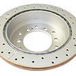 Load image into Gallery viewer, DBA 10-23 Lexus GX460 Rear Street Series Drilled &amp; Slotted Rotor w/Gold Hat - Back View