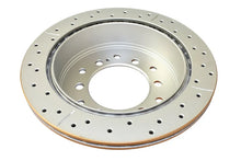 Load image into Gallery viewer, DBA 10-23 Lexus GX460 Rear Street Series Drilled &amp; Slotted Rotor w/Gold Hat - Back View