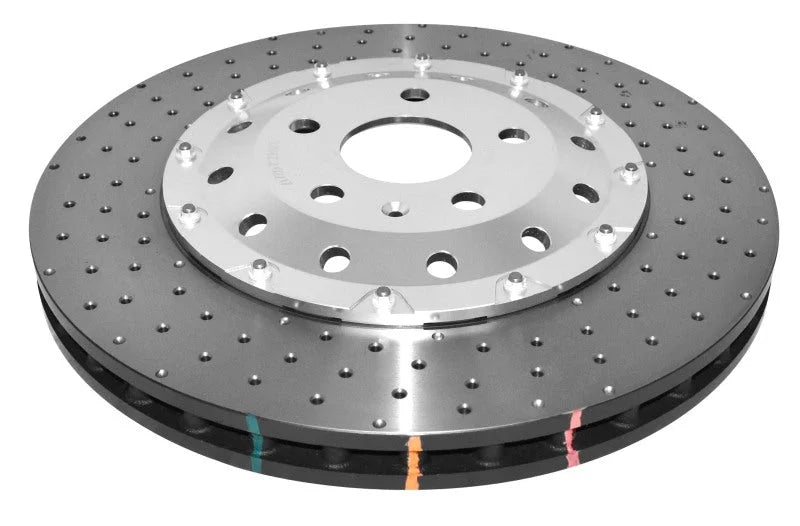 DBA 12-13 Audi TT Quattro RS (370mm Front Rotor) Front 5000 Series Drilled Rotor w/Silver Hat - Main Product View