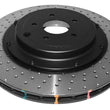 Load image into Gallery viewer, DBA 12-19 Jeep Grand Cherokee SRT8 5000 Series Drilled Front Brake Rotor 2 Piece w/ Hats - Installation View