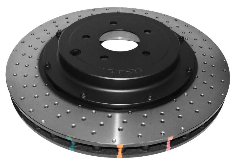 DBA 12-19 Jeep Grand Cherokee SRT8 5000 Series Drilled Front Brake Rotor 2 Piece w/ Hats - Installation View