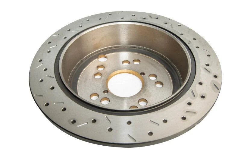 DBA 12+ Subaru/Scion BRZ/FR-S (AU Spec) 10 Lug Slot Rear Drilled & Slotted 4000 Series Rotor - Side View