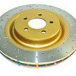 Load image into Gallery viewer, DBA 14-17 Audi RS7 Rear T3 Silver Hat Cross Drilled &amp; Dimpled 4000 Series Rotor
