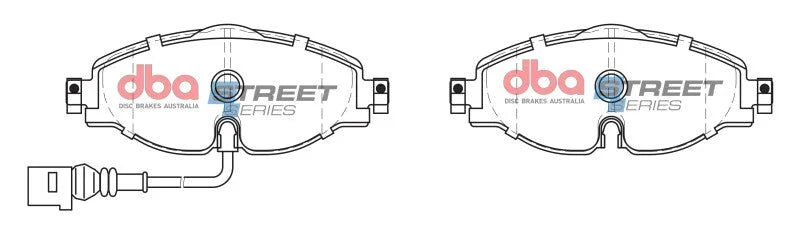 DBA 14-17 Volkswagen GTI Mk7 (w/Perf Pkg 340mm Front Rotor) Street Series Front Brake Pads - Installation View