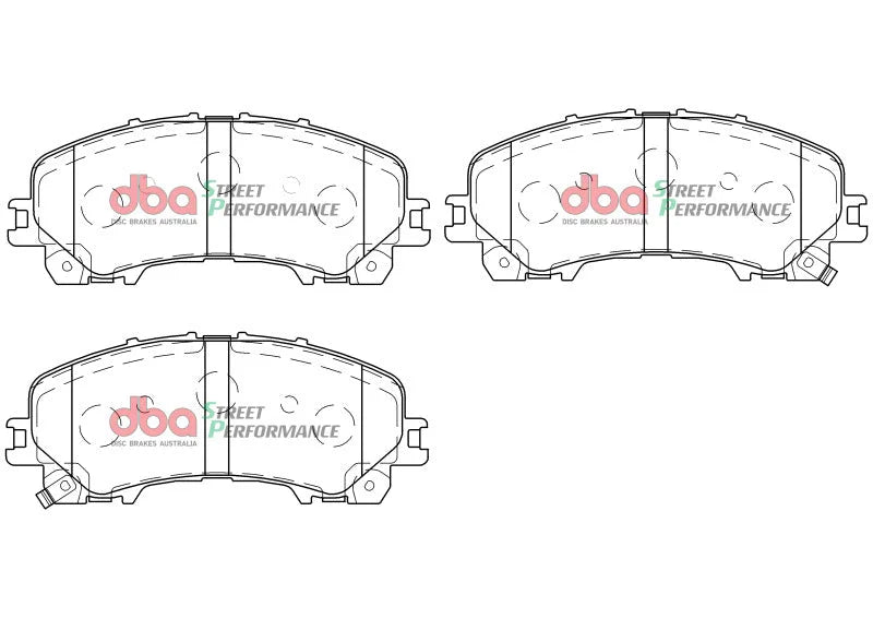 DBA 14-19 Infiniti Q50 (Base & Premium Incl Hybrid) SP Performance Front Brake Pads - Installation View