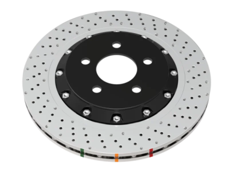 DBA 15-18 BMW M3 (w/Iron Rotors) Front 5000 Series Cross Drilled Rotor w/Silver Hat - Back View