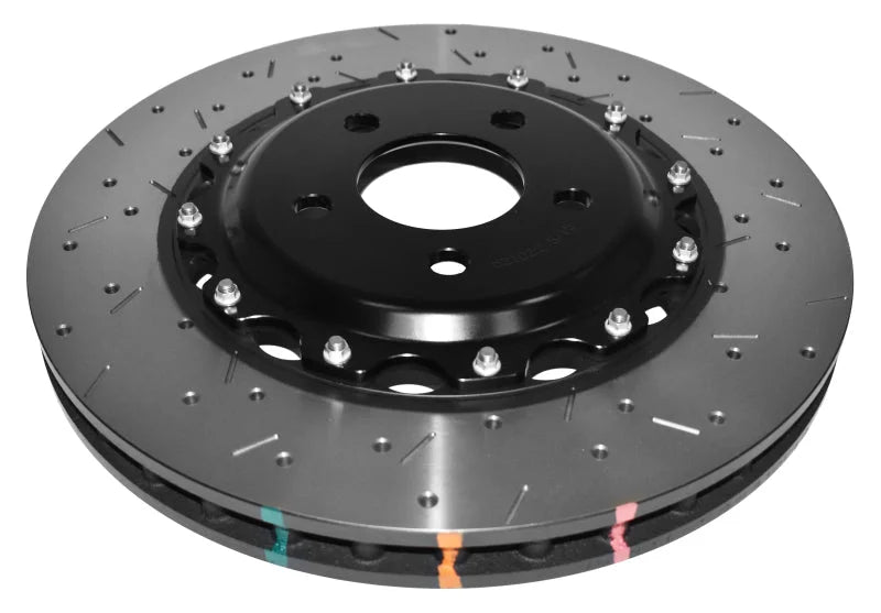 DBA 15-20 Ford Mustang GT Perf Pkg (380mm Frt Rotor) Front 5000 Series Drill & Slot Rotor w/Blk Hat - Installation View