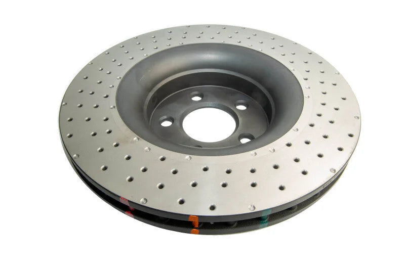DBA 15-20 Ford Mustang GT (w/352mm Frt Rotor w/o Perf Pkg) Front 4000 Series Cross Drilled Rotor - Installation View