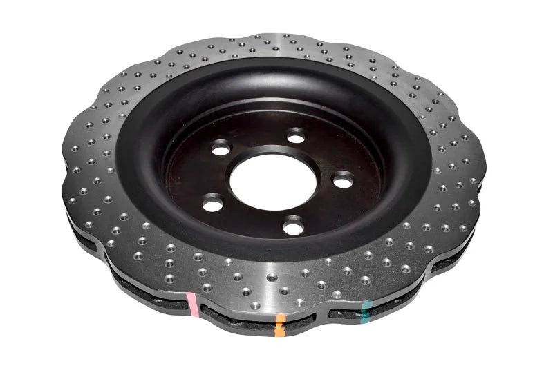 DBA 15-20 Ford Mustang (w/GT Performance Package) Rear 4000 Series Drilled Wavy Rotor - Side View