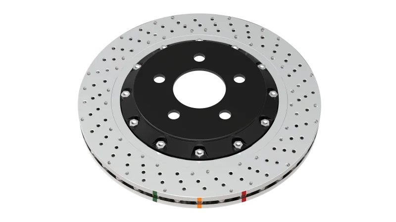 DBA 17-20 Honda Civic Type R Front 5000 Series Cross Drilled Rotor w/Black Hat - Installation View