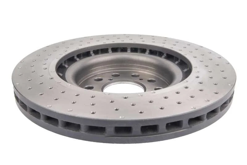 DBA 17-20 Honda Civic Type R Hatch Front 4000 Series Cross Drilled Rotor - Back View