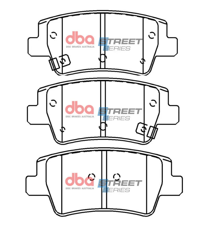 DBA 17-20 Hyundai Elantra GT Rear Street Series Brake Pads - Installation View