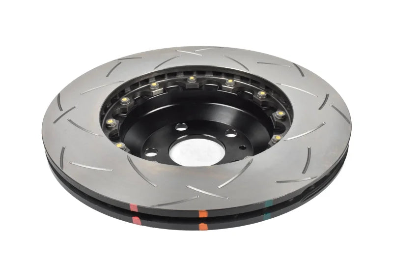 DBA 17-23 Tesla Model 3 (w/355mm Front Rotor) Front 5000 Series 2-Piece Slotted Rotor w/Black Hat - Side View