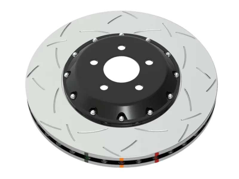 DBA 17-23 Tesla Model 3 (w/355mm Front Rotor) Front 5000 Series 2-Piece Slotted Rotor w/Black Hat - Detail View