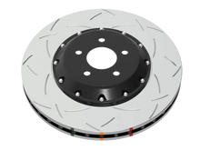 Load image into Gallery viewer, DBA 17-23 Tesla Model 3 (w/355mm Front Rotor) Front 5000 Series 2-Piece Slotted Rotor w/Black Hat - Detail View