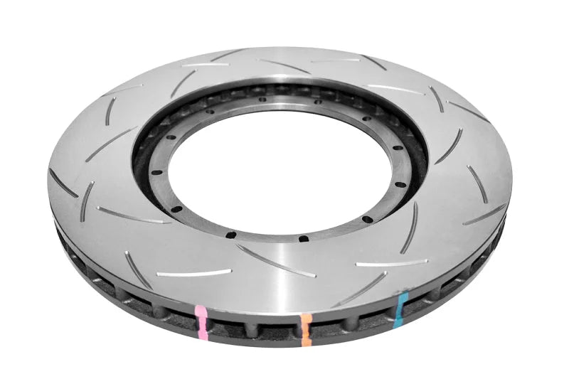 DBA 18-19 Subaru STI VAB T3 5000 Series 2-Piece Slotted Front Brake Rotor (Hat Not Included) - Back View