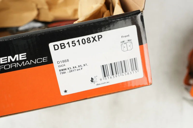 DBA 19-22 BMW 330i (w/M Perf Brakes/374mm Front Rotor) Front XP Performance Brake Pads - Side View