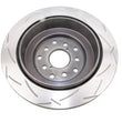 Load image into Gallery viewer, DBA 2001 Subaru Impreza WRX STI 10 Stud Hole Rear Slotted 4000 Series Uni-Directional Rotor - Side View